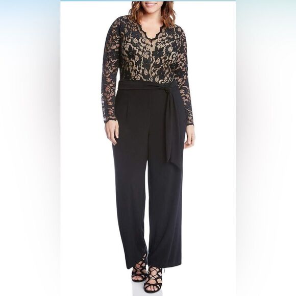 Karen Kane Dark Lace Jumpsuit Size 2X Womens - Picture 1 of 10